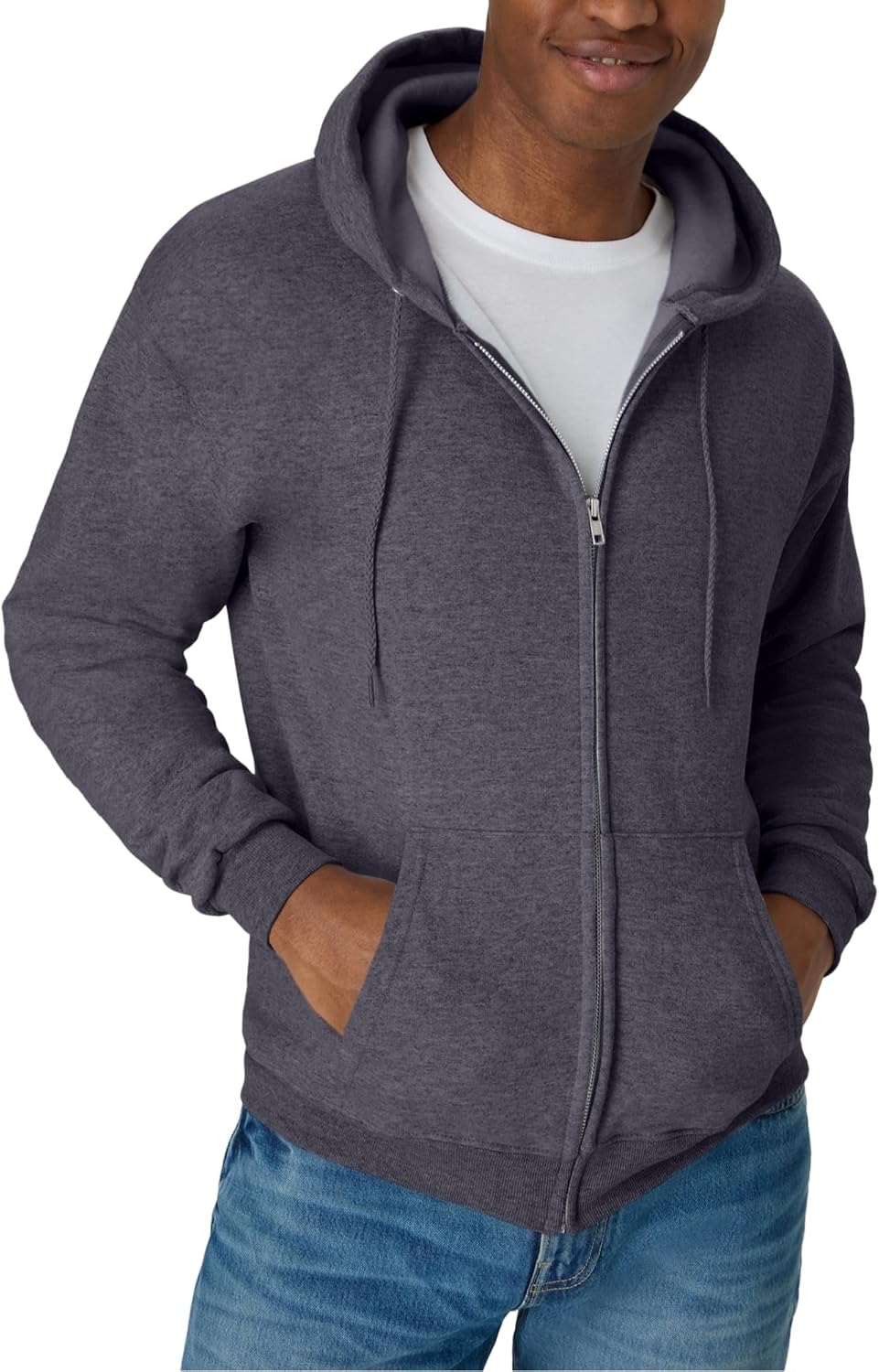 Hanes Men's Zip-up Hoodie, Ecosmart Fleece Full-zip Hoodie for Men, Hooded Sweatshirt